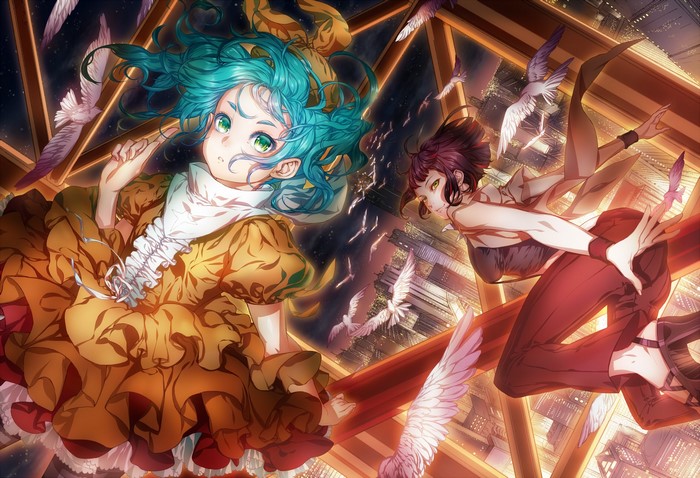Ononoki Yotsugi and Kagenui Yozuru from Monogatari Series