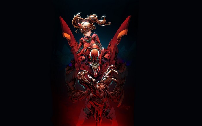 Asuka Langley Soryu and Evangelion Unit-02