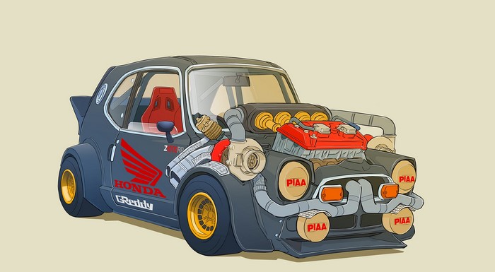 Customized Honda Z with Turbocharged Engine by Damon Moran