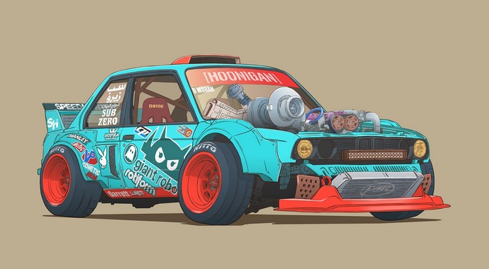 Damon Moran's Turbocharged BMW E30 "Hoonigan"