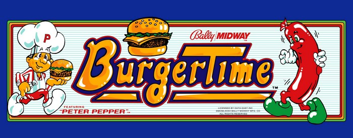 BurgerTime Arcade Marquee Featuring Peter Pepper