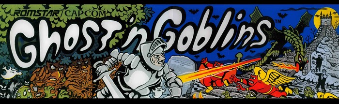 Ghost n Goblins Arcade Marquee by Romstar and Capcom