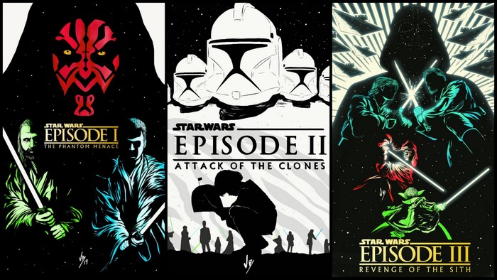 Star Wars Episodes I, II, and III Posters