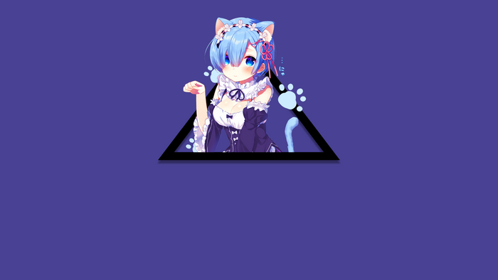 Rem from Re:Zero catgirl anime art