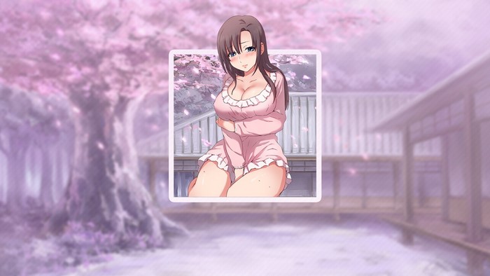 Anime girl in pink dress with cherry blossoms