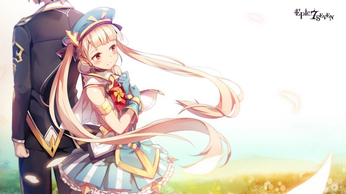 Girl with twintails and a man from Epic Seven