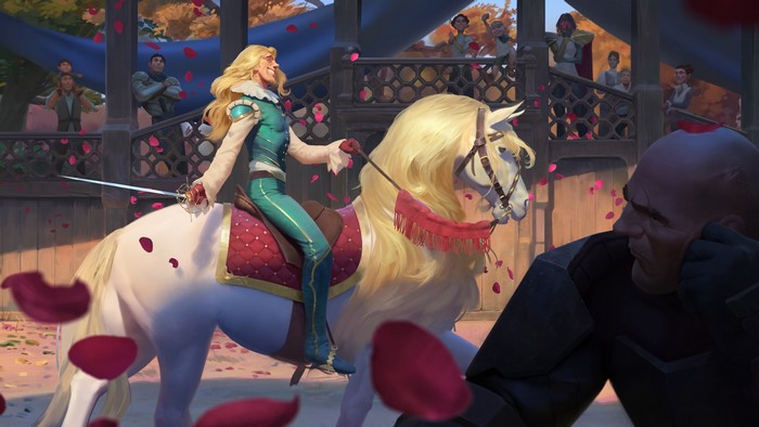 4K League of Legends character on a horse
