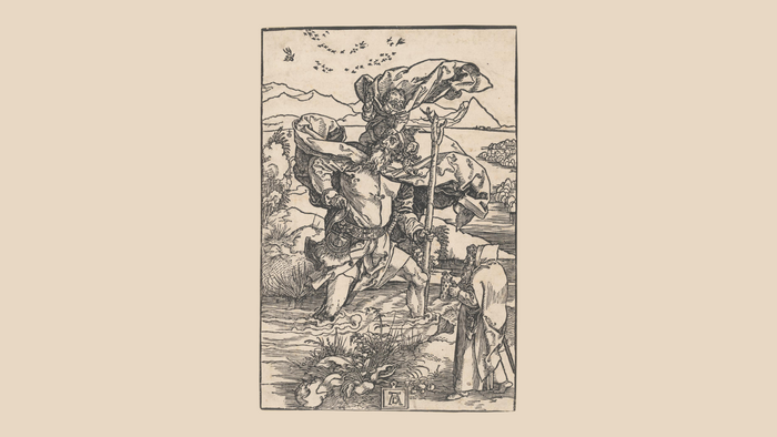 Saint Christopher carrying the Christ Child across a river