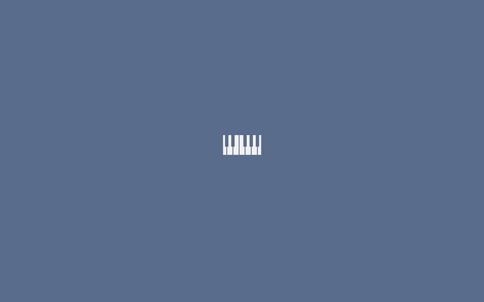 Minimalist piano keys on a blue background