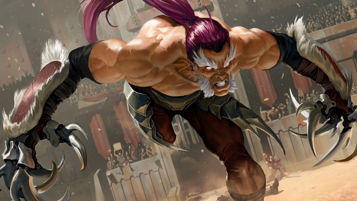 4K League of Legends character with claws in arena