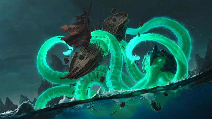 4K Legends of Runeterra Kraken attacking ships