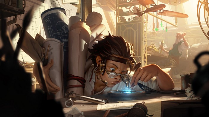 Heimerdinger from League of Legends in his workshop