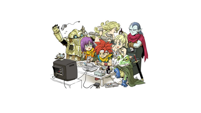 Chrono Trigger characters playing video games