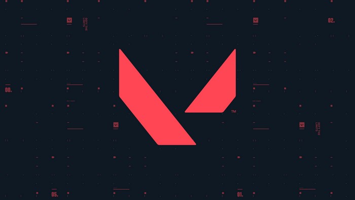 Valorant logo with digital grid background