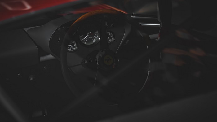 Ferrari 250 GTO interior dashboard and steering wheel
