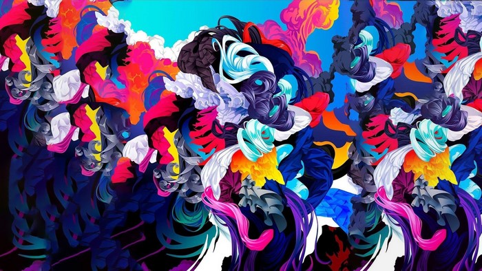 Abstract colorful cloth artwork