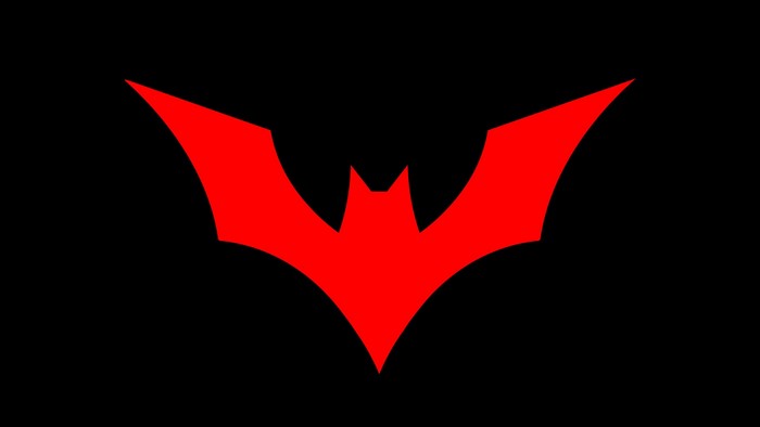 Red Batman Beyond logo on black background