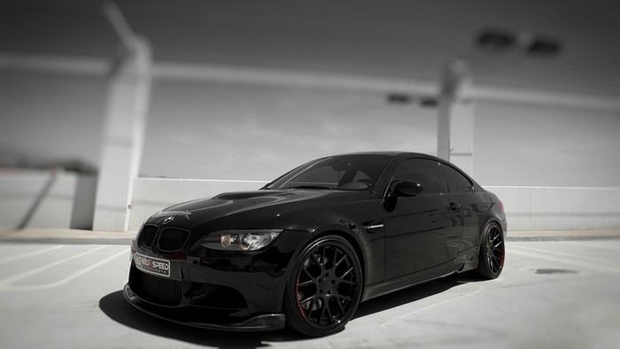 Black BMW M3 E92 sports car