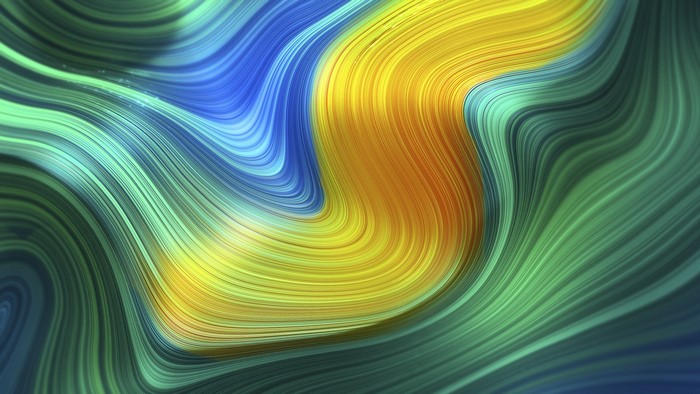 Abstract colorful wavy lines digital art