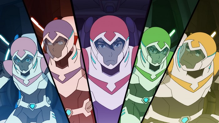 Voltron Paladins in their Lions
