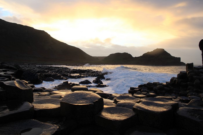Giants Causeway landscape at sunset, Northern Ireland