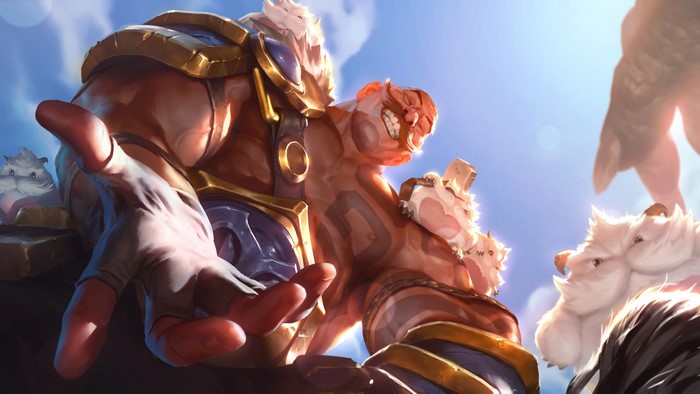 Braum from League of Legends with Poros