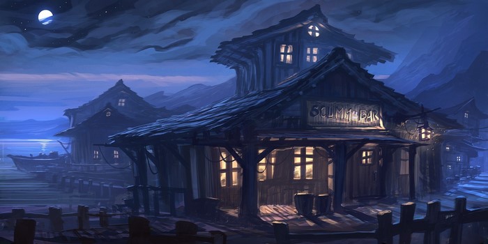 Monkey Island Classic Pier Bar at Night