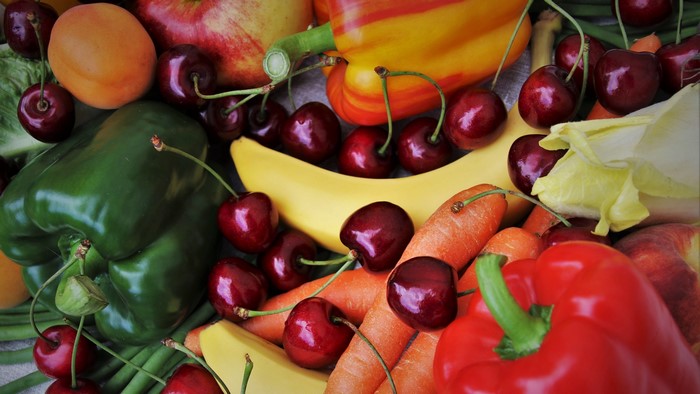 Assortment of fresh fruits and vegetables