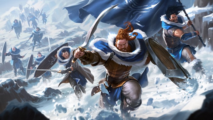 Fantasy Men in a Snow Battle from League of Legends