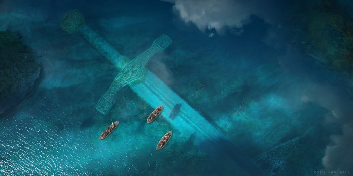 Underwater Sword with Boats