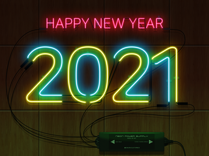 Happy New Year 2021 Neon Sign