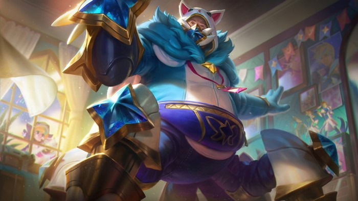 Urgot from League of Legends in pajamas