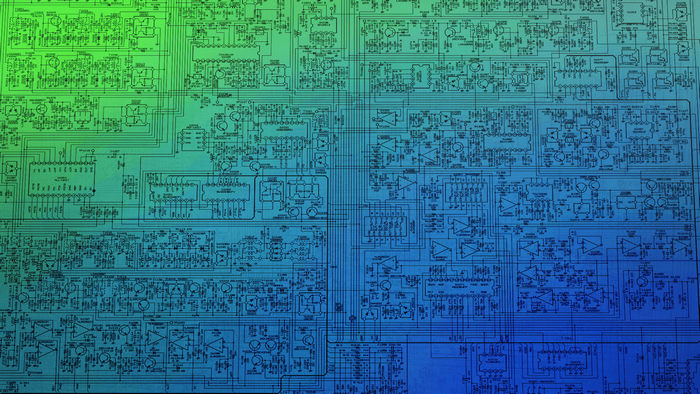 Electronic schematic diagram with integrated circuits