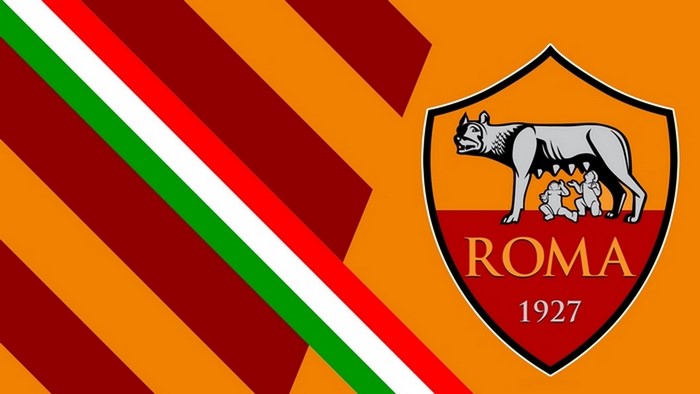 AS Roma logo with Italian flag colors
