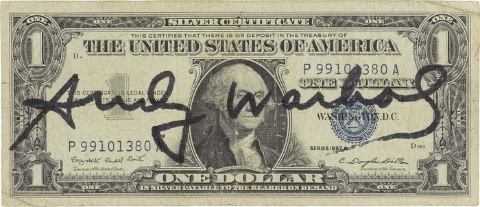 Andy Warhol Signed Dollar Bill