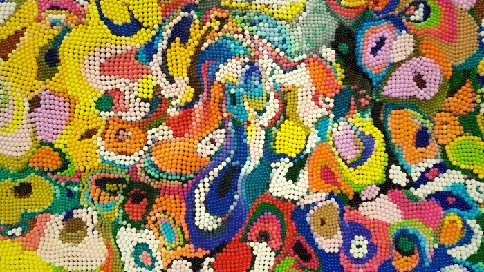 Abstract colorful bead art