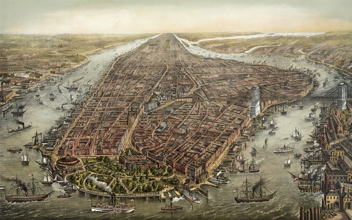 Historic map of New York City, Manhattan