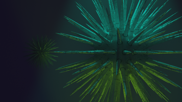 Abstract spiky virus digital art