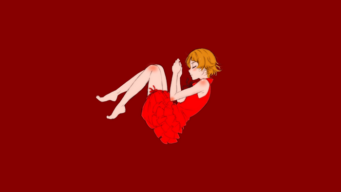 Oshino Shinobu from Monogatari Series in red dress