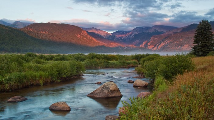 Rocky Mountain National Park Sunrise River Landscape