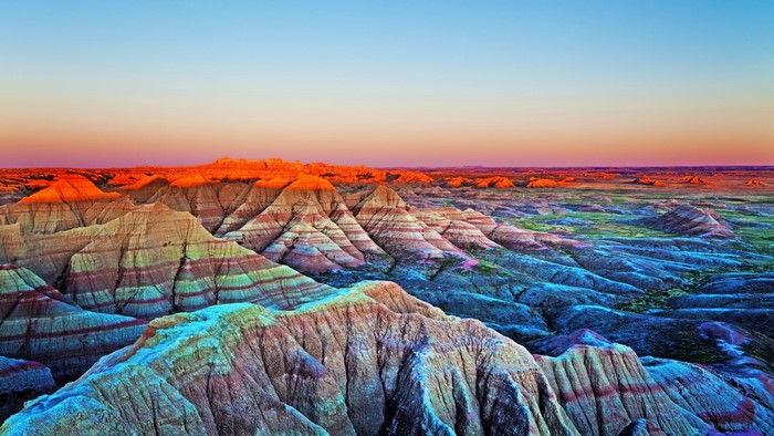 Badlands National Park Landscape at Sunrise