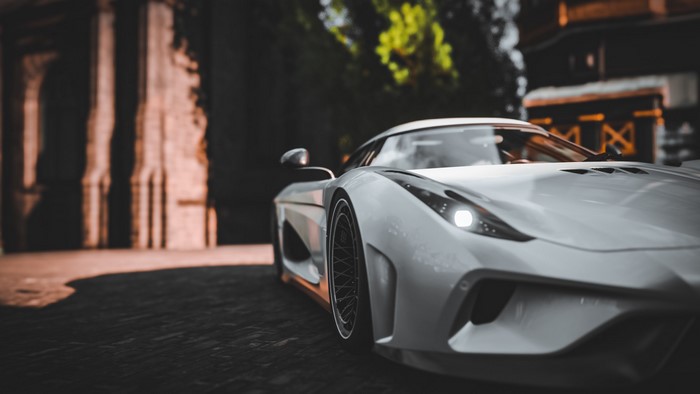 White Koenigsegg Regera from Forza Horizon 4