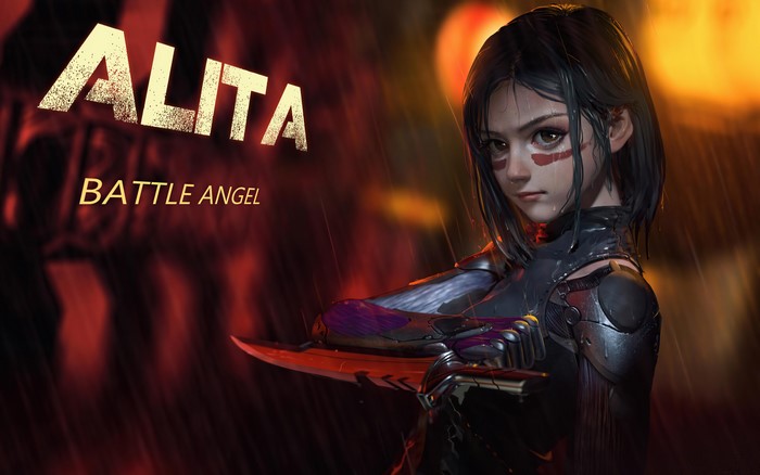 Alita from Alita: Battle Angel with knife