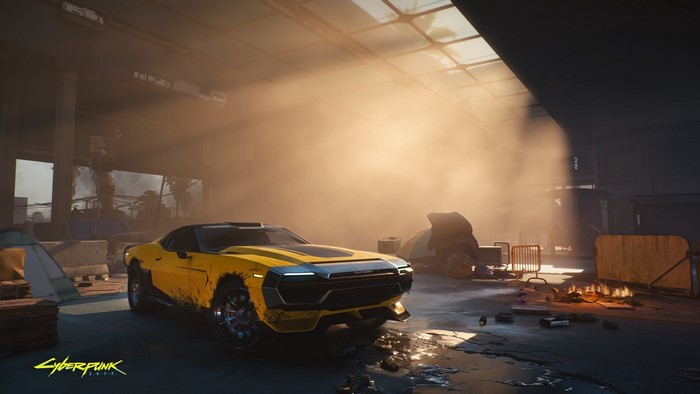 Yellow car in Cyberpunk 2077
