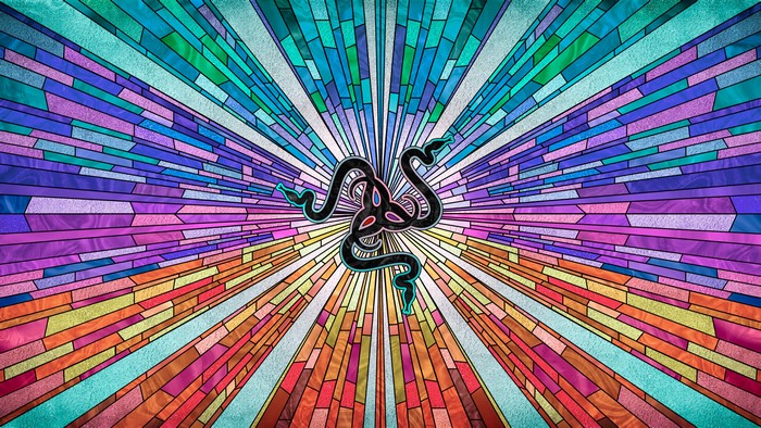 4K Razer Logo Stained Glass Abstract Art