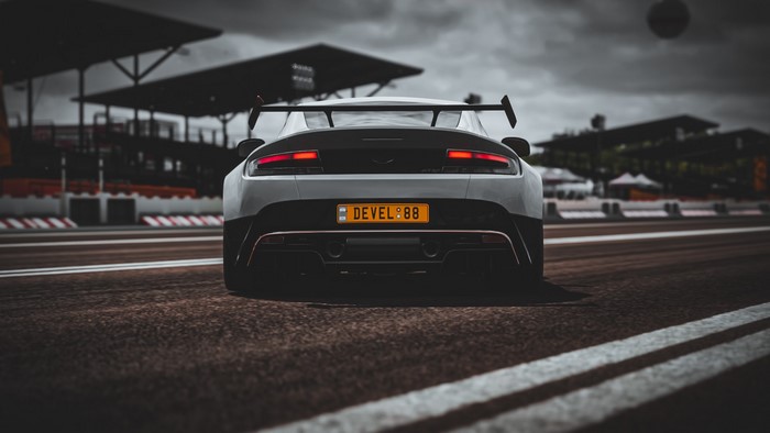 Aston Martin Vantage GT12 on a race track