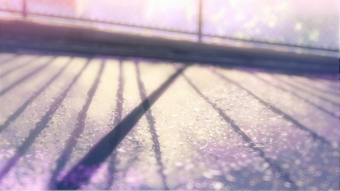 Sunlight on a wet surface with parallel lines