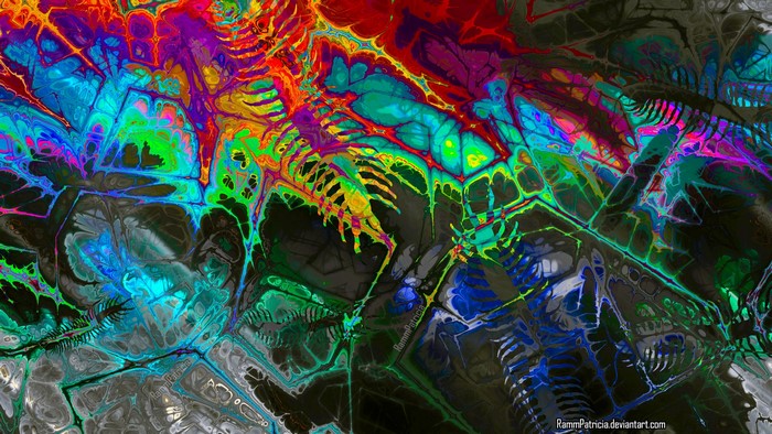 Abstract digital art with psychedelic patterns