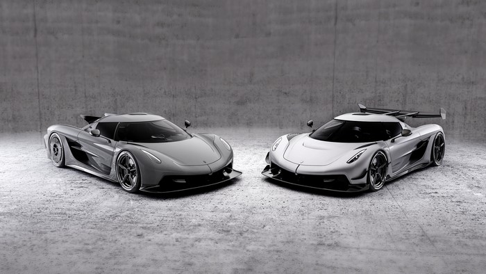 Two Koenigsegg Jesko supercars