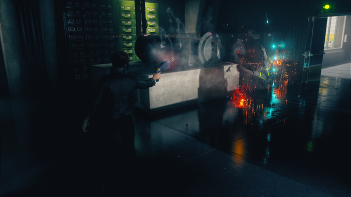 Jesse Faden from Control in a combat scene